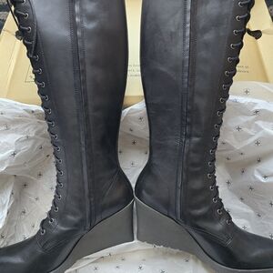 Dr. Martens Black Lace-Up Wedge Boots